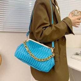 Evening Bags PU Hasp Shoulder Ladies On Sale 2024 High Quality Chains Solid Wallet Fashion Capacity Casual Handbag