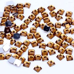 Nail Art Decorations 6mm 100pcs Many Colors Acrylic Flat Back Square Earth Facets Rhinestone Glue On Beads Decorate Diy