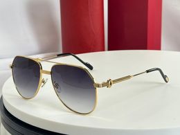 Vintage Pilot Sunglasses Gold Metal Frame Grey Gradient Men Women Sunframe Shades Sonnenbrille Sunnies Gafas de sol UV400 Eyewear with Box
