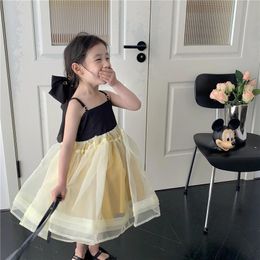 Girl Sling Princess Dress Kid Summer Birthday Party Sweet Tull Patched Vestidos for 110Ys Children Fancy Prom Wedding 240129
