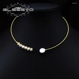 Pendants Glseevo Natural Freshwater Pearl Choker Fashion 2024 Birthday Party Necklace For Women Fine Luxury Gift Jewelery GN0301
