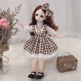 30CM 1/6 BJD Doll3D Eyes 23 Joints High Temperature Hair 6 Point High Quality Girl Toys Doll For Friend Holiday Gift 240202