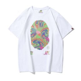 Bape Summer Popular Shark Mouth Double Sided Printed Fashion Casual Couple Same Short Sleeved T-shirt Designer Pullover Ape shirt Top Y2k Men's T-shirt VZIQ