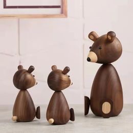 Denmark Wooden Brown Bear Home Decor Figurines High Quality Nordic Design Room Decor Gifts/Crafts/Family Toys home decor 240202