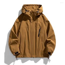 Men's Jackets Spring Autumn Outdoor Hooded Men Windbreak Coat Fashion Casual Waterproof Jacket Man Solid Color Outerwear Plus Size 8XL