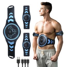 EMS Muscle Stimulator Abdominal Toner ABS Trainer Wireless USB Recharge Body Slimming Belt Weight Loss Fitness Shaping Home Gym 240123