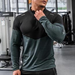 Mens Gym Compression Shirt Male Rashgard Fitness Long Sleeves Running Clothes Homme T Shirt Football Jersey Sportswear Dry Fit 240117