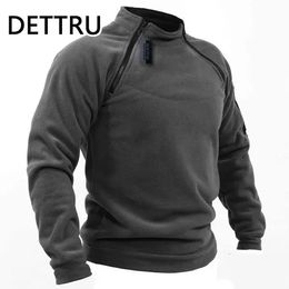 Winter Mens Military Sweatshirt Fleece Zipper Pullover Fashion Mens Solid Colour Loose Lamb Thick Jacket Men Clothing Streetwear 240202