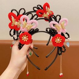 Hair Accessories Flower Children Wig Headband Tassel Tang Suit Hoop Hanfu Sticks Ancient Headwear Style