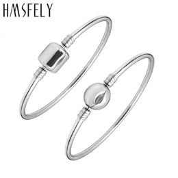 HMSFELY 316L Stainless steel Bracelets Bangles For Women DIY Charm Bracelet Accessories Round Ball Buckle Cuff Bangles 240124