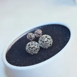 Stud Earrings Korean Trendy Cute Double Side Ball Crystal Earring For Women Party Jewelry