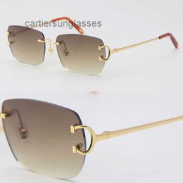 Designer óculos de sol óculos novo modelo lente metal sem aro moda masculino ct00920 condução c decoração de alta qualidade moldura de ouro uv400 óculos de sol