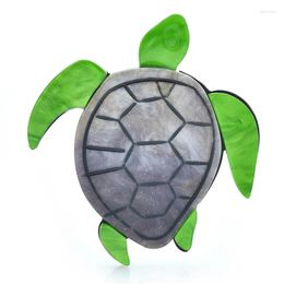 Brooches Wuli&baby Acrylic Sea Turtle For Women Unisex Lovely Swimming Animal Party Casual Brooch Pins Gifts