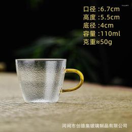 Wine Glasses Japanese High Borosilicate Glass Water Cup With Vertical Stripe Handle Tea Milk Coffee Mug