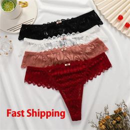Women's Panties Superior Lace Thong Retro Fashion Hollowed Out Underwear Female Low Rise Breathable Intimates Lingerie Fast Send