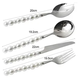 Dinnerware Sets Practical Fork Cutlery Easy To Clean Smooth Surface Silver Color Dinner Spoon Restaurant Accessories