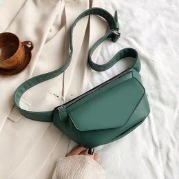 Waist Bags Casual For Women PU Leather Shoulder Crossbody Bag Travel Purses Female Solid Colour Chic Small Chest