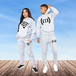 Match Pattern Print Men Women Tracksuit Sets Casual Hoodie And Pants 2pcs Sets Oversized Pullover Fashion Couple Clothing 240202