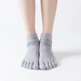 Women Socks Ankle Gym Breathable Fitness Sport Cotton Woman Korean Anti-Slip Yoga Five Finger Hosiery Dot Silicone Floor