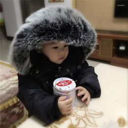 Down Coat 2024 Winter Childrens Outerwear Coats Girls Wool Collar Boys Cotton-padded Parkas Child Jacket Baby Kids Warm Tops