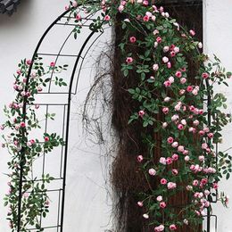 Decorative Flowers Artificial Flower Rose Vine Fake Rattan Wall Hang Decor 80cm Silk Wedding Luxury Floral Arch Potted Plant Ornaments