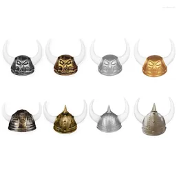 Hair Clips Halloween VikingHelmet Cap With Horn Cosplay Party Props School Play Headdress