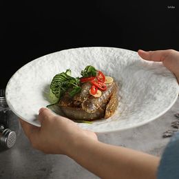 Plates Embossed Ceramic Dinner Hat Bowl Tableware Course Dish Kitchen Dinnerware Home Restaurants