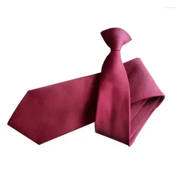 Bow Ties Men Women Student Simple Clip On Tie Uniform Plain Solid Color Pre-Tied Necktie For Office School Wedding Business