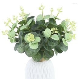 Decorative Flowers 20Pcs Artificial Eucalyptus Leaves Silk For Home Living Room Wedding Christmas Party Decorations Fake Flower Arrangement