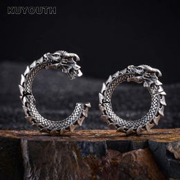 KUYOUTH Trendy Copper Dragon Ring Ear Weight Magnet Earring Gauges Piercing Body Jewellery Expanders Stretchers 5mm 2PCS 240130