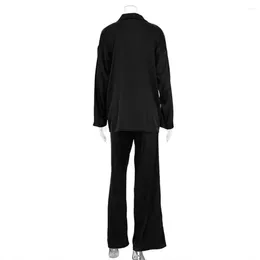 Women's Two Piece Pants Women Breathable Fabric Suit Lightweight Elegant Business Set With Long Sleeve Coat For Professional