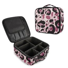 Toiletry Bag Cosmetic Professional Organiser Women Travel Make Up Cases Big Capacity Leopard Print Suitcases Makeup 240119