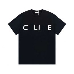 Designe Casual fashion wear Celins classic 23ss Classic Letter Printed Short Sleeved Top for Men and Women Couples T-shirt Fashion