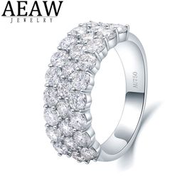 AEAW Luxury Center 2.8ctw DEF Color VVS CVD HPHT Lab Grown Diamond Engagement Band for Men Solid 14k White Gold 240119