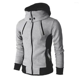 Men's Hoodies Cardigan Hoodie Men Jackets Autumn Winter Casual Fleece Coats Bomber Jacket High Collar Hooded Coat Male Outwear Slim Fit