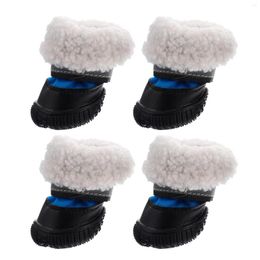 Dog Apparel 4PCS Boots Protectors Protective Anti-skid Pet Shoes Booties (Blue)