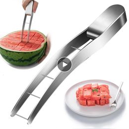 Watermelon Cutter Home Gadgets Stainless Steel Watermelon Artefact Slicing Knife Corer Fruit And Vegetable Kitchen Accessories 240125