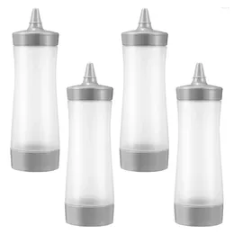 Dinnerware Sets 4 Pcs Squeeze Bottles Control Sauce Catchup Dispenser Salad Condiment Kitchen Gadget Jam Storage