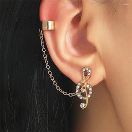 Dangle Earrings Musical Note Zircon For Women Trendy Korean Style Ear Studs Jewellery Clips Accessories Girlfriends Gifts 2024