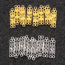 Charms 20PCS 8 28mm 2 Colour Wholesale Metal Alloy Stick Flower Charm Plated Porous Connector For DIY Drop Earrings Jewellery Making