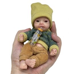 Lovely 6 Inch Palm born Babies Full Body Silicone Boys Reborn Dolls Bebe Corpo De Inteiro 240129