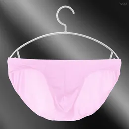 Underpants Men Ice Silk Underwear Low Waist Pouch Breath Brief Solid Casual Panties Thin Comfortable Lingerie Bikini Knickers