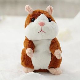 Promotion 15cm Lovely Talking Hamster Speak Talk Sound Record Repeat Stuffed Plush Animal Kawaii Hamster Toys For Children Gifts 240118