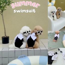 Dog Apparel INS Bowknot Pet Swimsuit With Elastic Lycra Dogs Vest Cool Clothes Pos Modelling Fashion Clothing Puppy