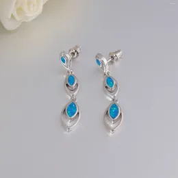Dangle Earrings CiNily Fashion Blue Fire Opal For Women Small Circle Drop Simple Elegant Style Jewellery Gifts