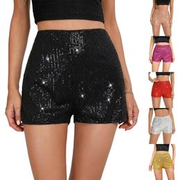 Womens Summer Sequins Shorts High Waist Pants Clubwear Night-Out Skort 240201
