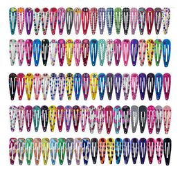 Hair Accessories 20Pcs/lot Cute Snap Metal Hairpins For Baby Girls Clips Barrettes Flower Fruit Print Kids Hairgrips ACC110