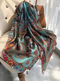 Scarves Luxury Brand Autumn And Winter Women Style Fashion Color Matching Print Silk Scarf Lady Headcloth Beach Shawl