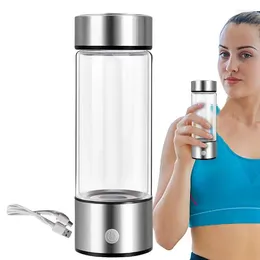 Water Bottles Ioniser Bottle 420ML Portable Hydrogen Travel Cup USB Rechargeable For Women Men Cycling Running Fitness