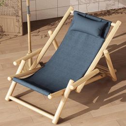 Camp Furniture Wooden Nordic Beach Chair Recliner Terrace Designers Portable Soft Chairs Patio Picnic Cadeira De Praia Outdoor Furnitures
